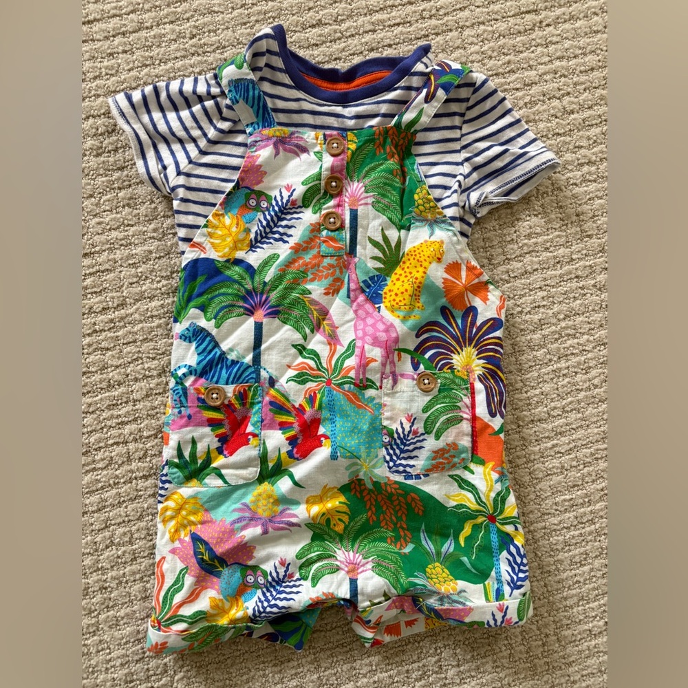 Baby Boden Two-Piece Safari Romper Set